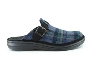 Blauw_vilt_ruit_gesp_slipper